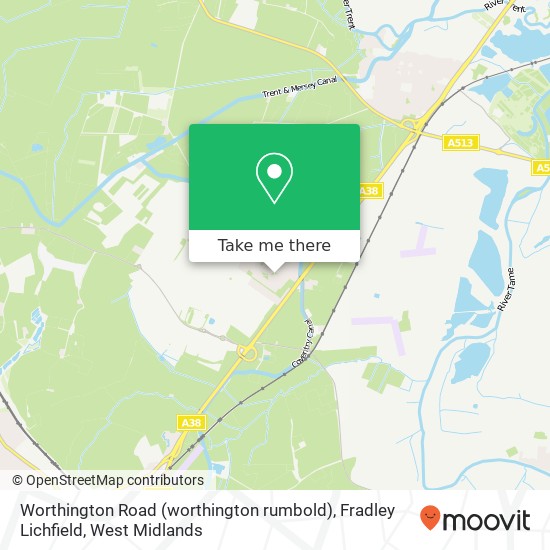Worthington Road (worthington rumbold), Fradley Lichfield map