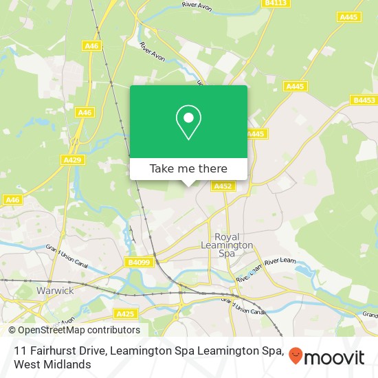 11 Fairhurst Drive, Leamington Spa Leamington Spa map