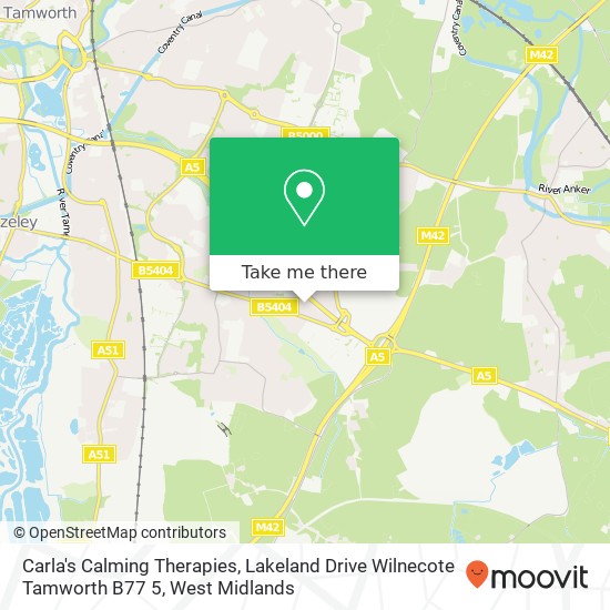 Carla's Calming Therapies, Lakeland Drive Wilnecote Tamworth B77 5 map