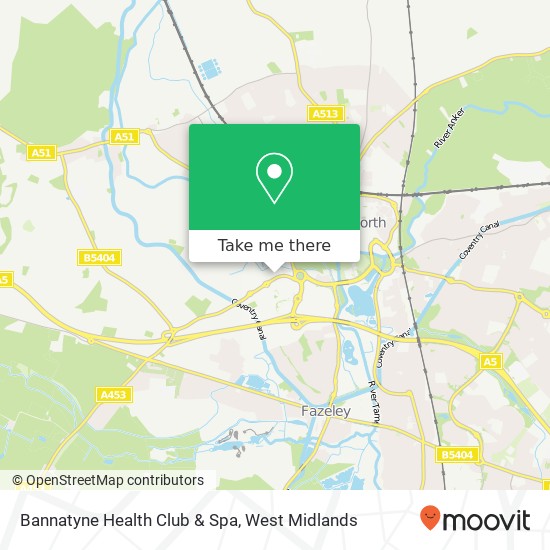 Bannatyne Health Club & Spa, Bonehill Rd map