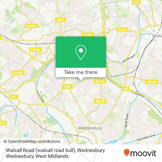 Walsall Road (walsall road bull), Wednesbury Wednesbury map
