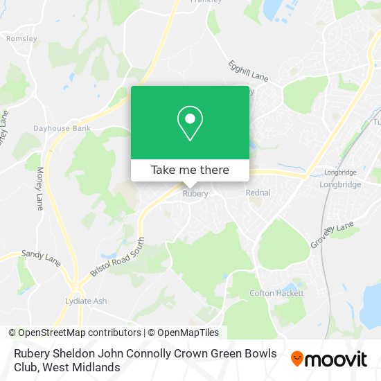 Rubery Sheldon John Connolly Crown Green Bowls Club map