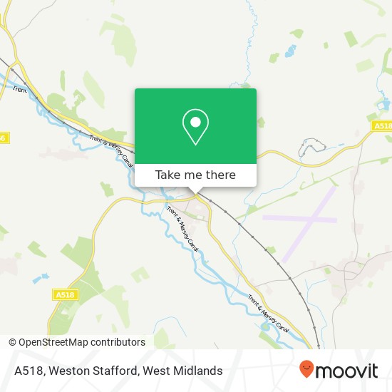 A518, Weston Stafford map