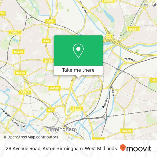 28 Avenue Road, Aston Birmingham map