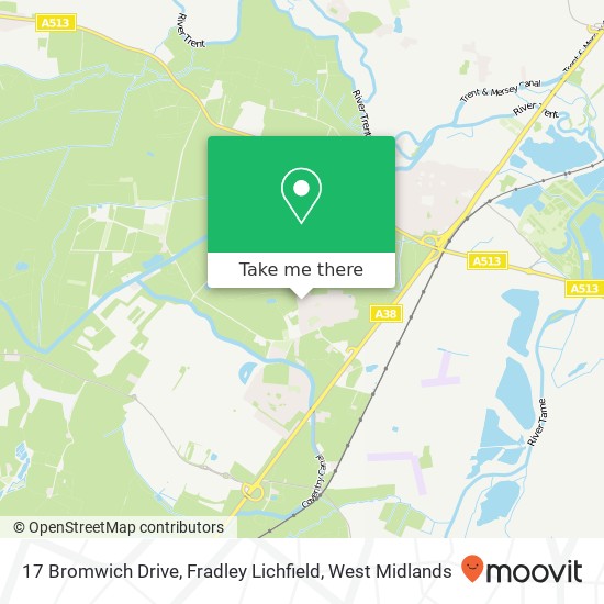 17 Bromwich Drive, Fradley Lichfield map