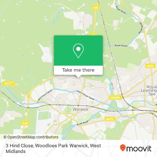 3 Hind Close, Woodloes Park Warwick map