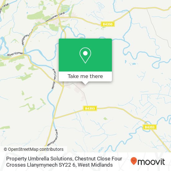 Property Umbrella Solutions, Chestnut Close Four Crosses Llanymynech SY22 6 map