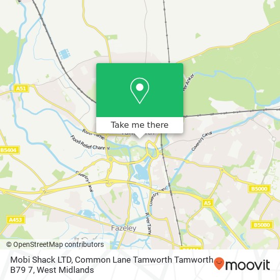 Mobi Shack LTD, Common Lane Tamworth Tamworth B79 7 map