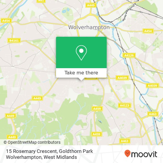 15 Rosemary Crescent, Goldthorn Park Wolverhampton map