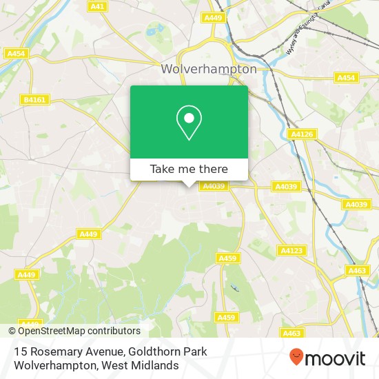 15 Rosemary Avenue, Goldthorn Park Wolverhampton map