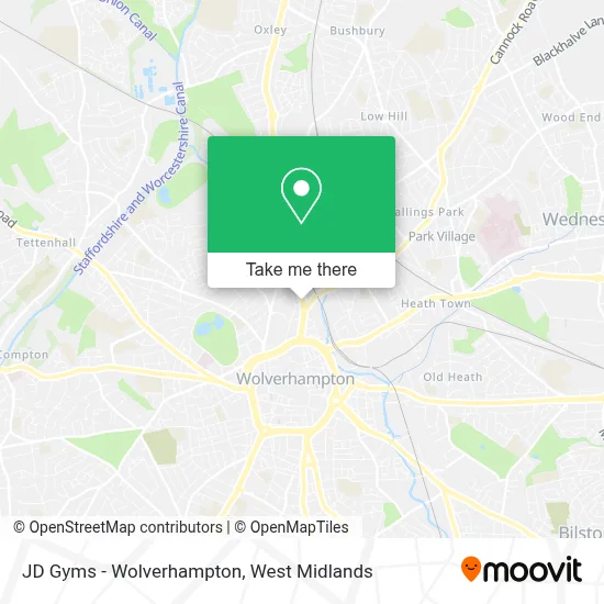 JD Gyms - Wolverhampton map