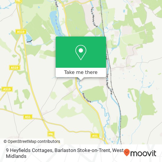 9 Heyfields Cottages, Barlaston Stoke-on-Trent map