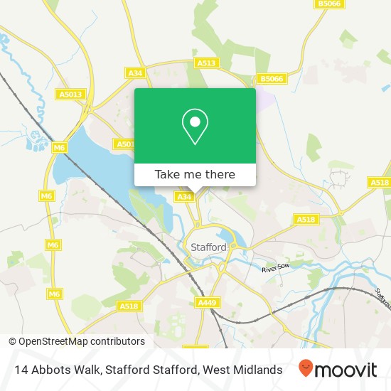 14 Abbots Walk, Stafford Stafford map