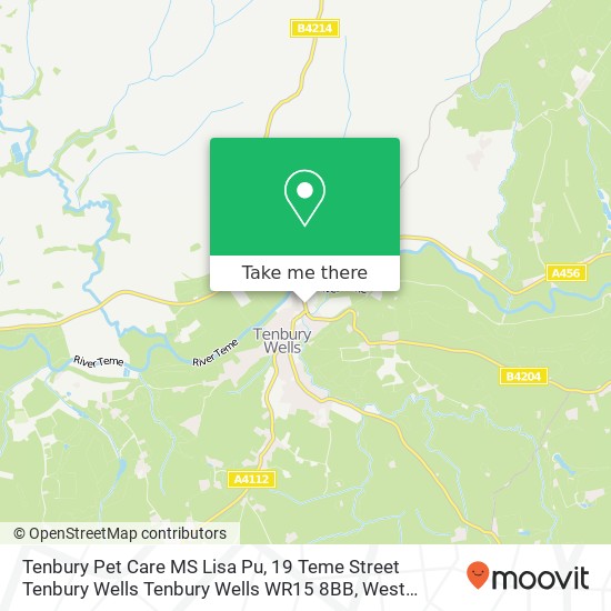 Tenbury Pet Care MS Lisa Pu, 19 Teme Street Tenbury Wells Tenbury Wells WR15 8BB map