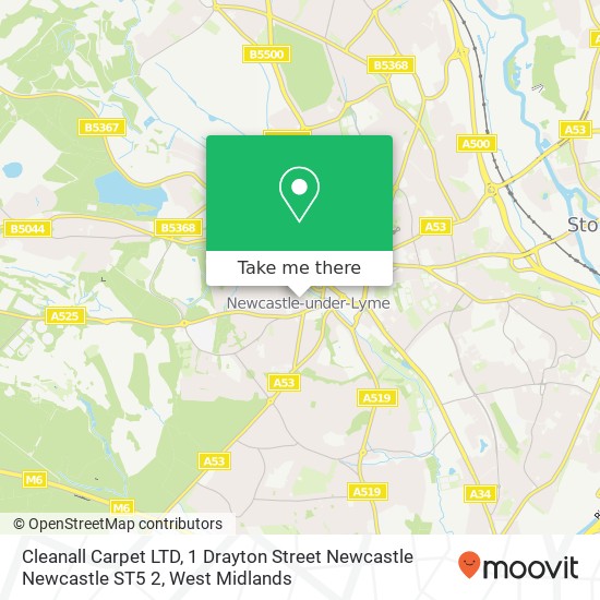 Cleanall Carpet LTD, 1 Drayton Street Newcastle Newcastle ST5 2 map