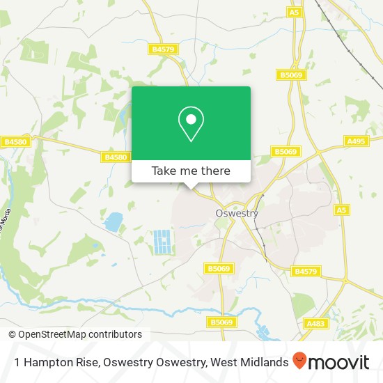 1 Hampton Rise, Oswestry Oswestry map