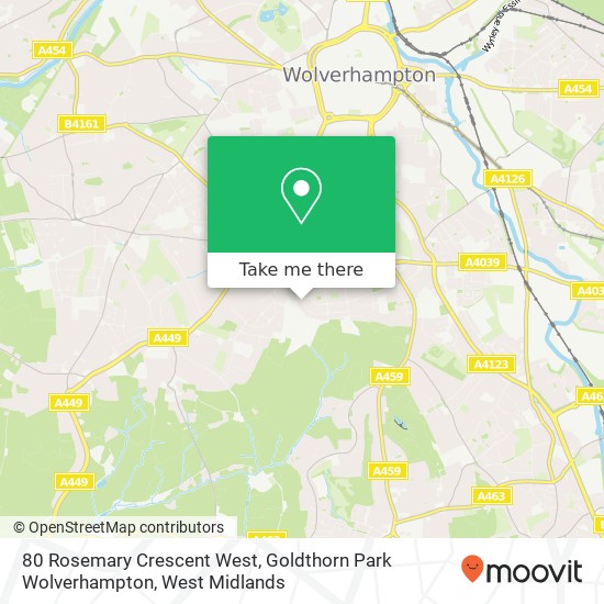 80 Rosemary Crescent West, Goldthorn Park Wolverhampton map