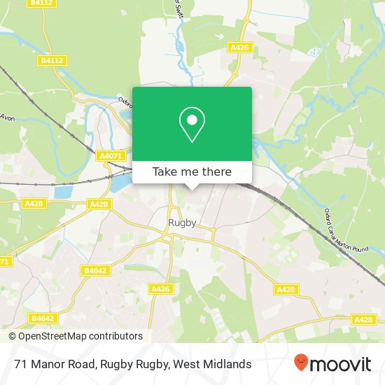 71 Manor Road, Rugby Rugby map