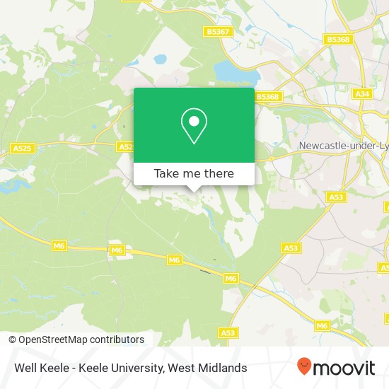 Well Keele - Keele University map