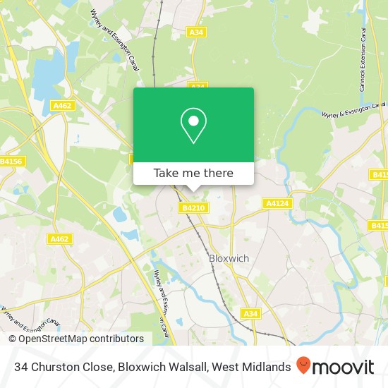 34 Churston Close, Bloxwich Walsall map