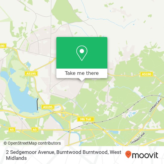 2 Sedgemoor Avenue, Burntwood Burntwood map