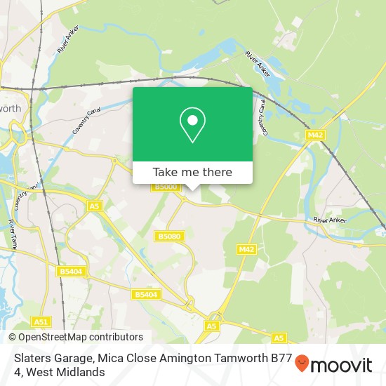 Slaters Garage, Mica Close Amington Tamworth B77 4 map