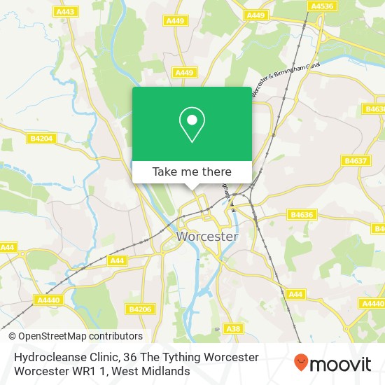 Hydrocleanse Clinic, 36 The Tything Worcester Worcester WR1 1 map