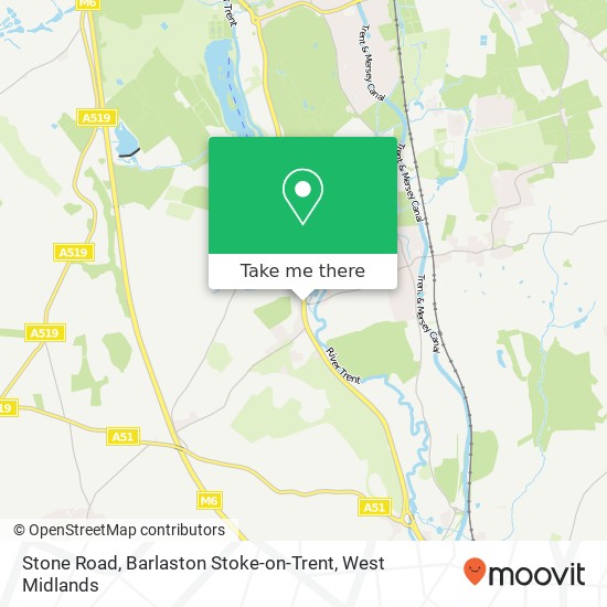 Stone Road, Barlaston Stoke-on-Trent map