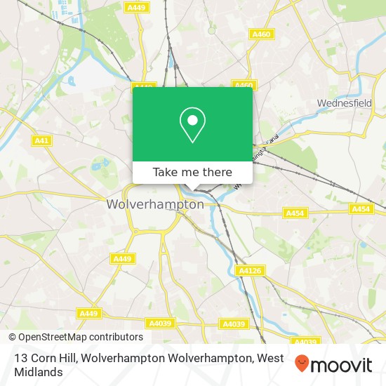 13 Corn Hill, Wolverhampton Wolverhampton map