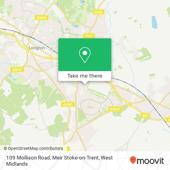 109 Mollison Road, Meir Stoke-on-Trent map
