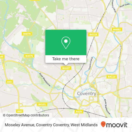 Moseley Avenue, Coventry Coventry map