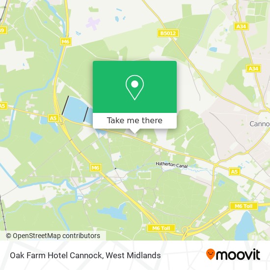 Oak Farm Hotel Cannock map