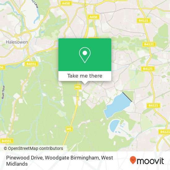 Pinewood Drive, Woodgate Birmingham map