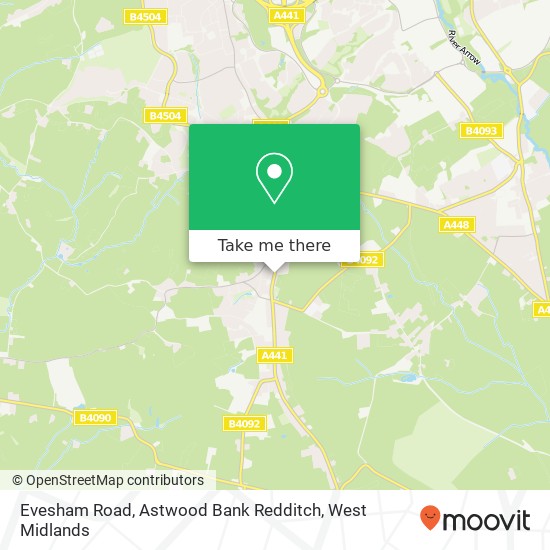 Evesham Road, Astwood Bank Redditch map