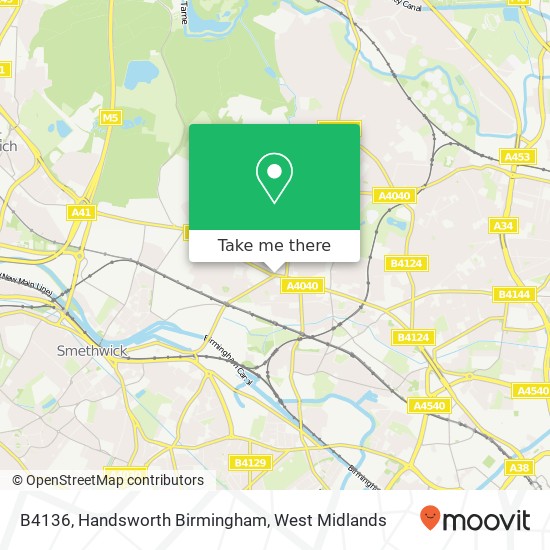 B4136, Handsworth Birmingham map