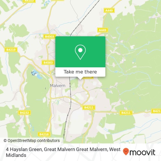 4 Hayslan Green, Great Malvern Great Malvern map