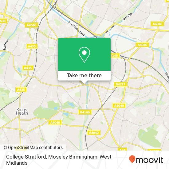 College Stratford, Moseley Birmingham map
