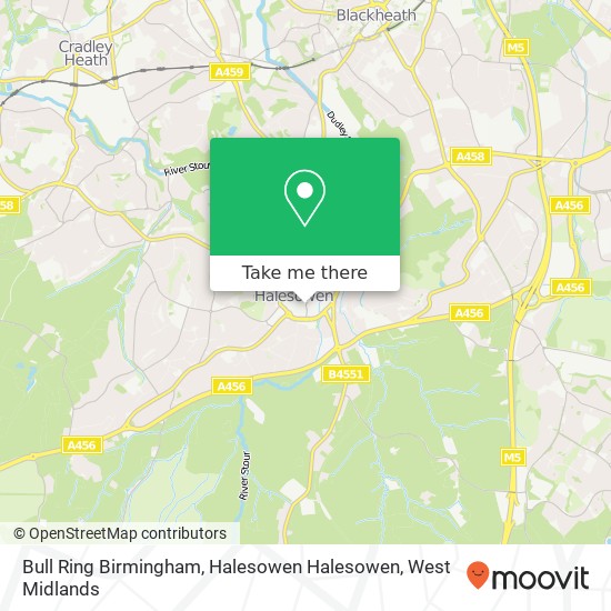 Bull Ring Birmingham, Halesowen Halesowen map