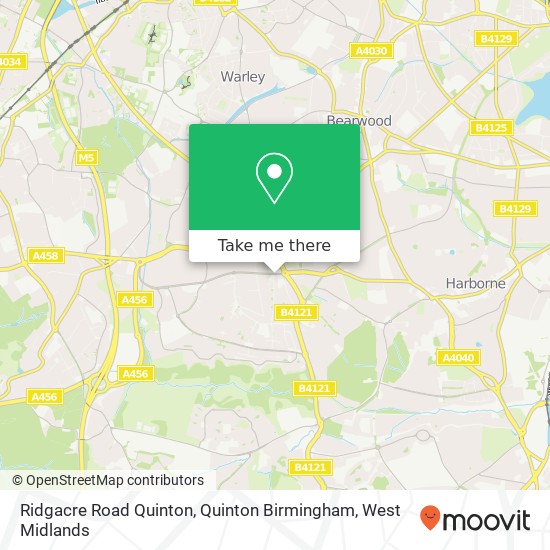 Ridgacre Road Quinton, Quinton Birmingham map