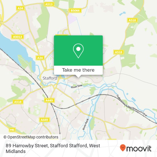 89 Harrowby Street, Stafford Stafford map