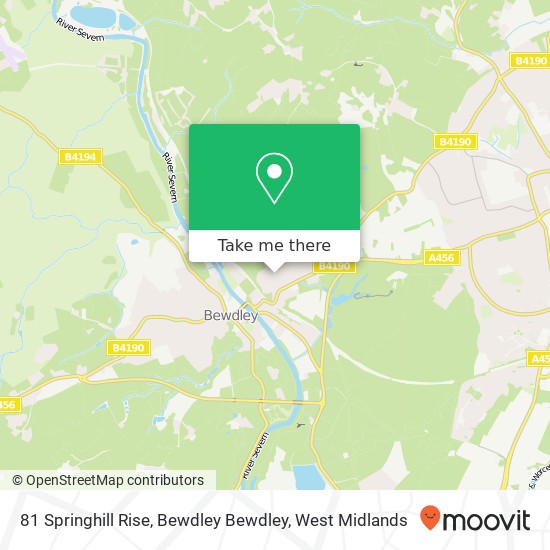 81 Springhill Rise, Bewdley Bewdley map