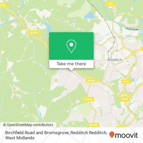 Birchfield Road and Bromsgrove, Redditch Redditch map