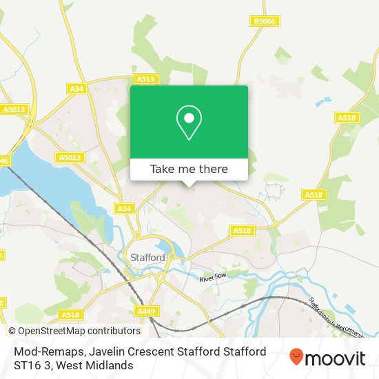 Mod-Remaps, Javelin Crescent Stafford Stafford ST16 3 map