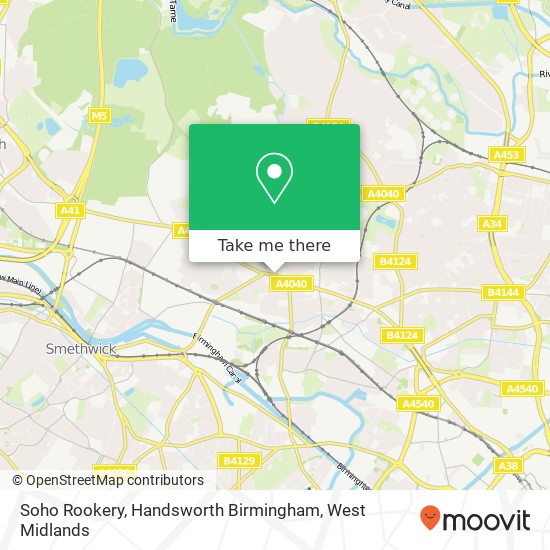 Soho Rookery, Handsworth Birmingham map