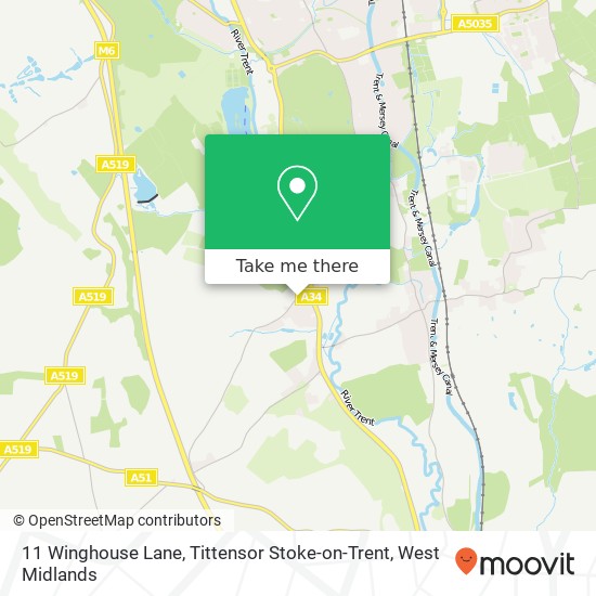 11 Winghouse Lane, Tittensor Stoke-on-Trent map