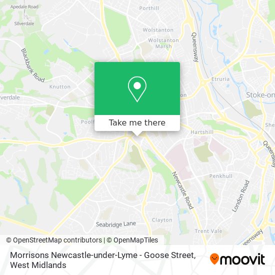 Morrisons Newcastle-under-Lyme - Goose Street map