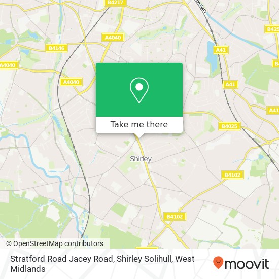 Stratford Road Jacey Road, Shirley Solihull map