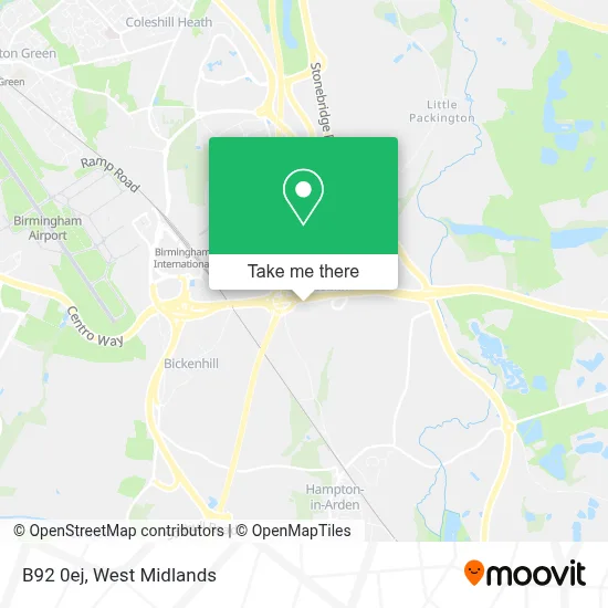 How to Get to B92 0ej in Bickenhill by Bus or Train?