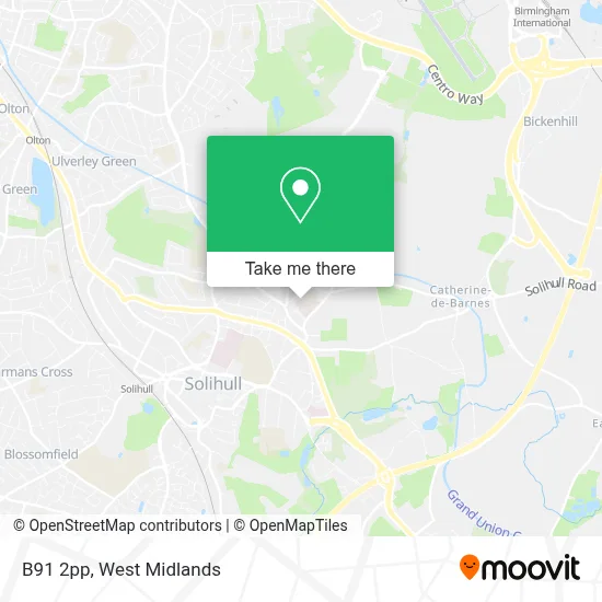 B92 Postcode Map How to Get to B91 2pp in Silhill by Bus or Train?