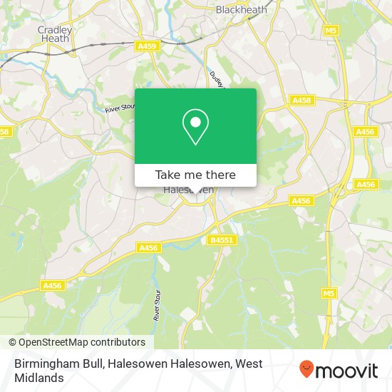 Birmingham Bull, Halesowen Halesowen map